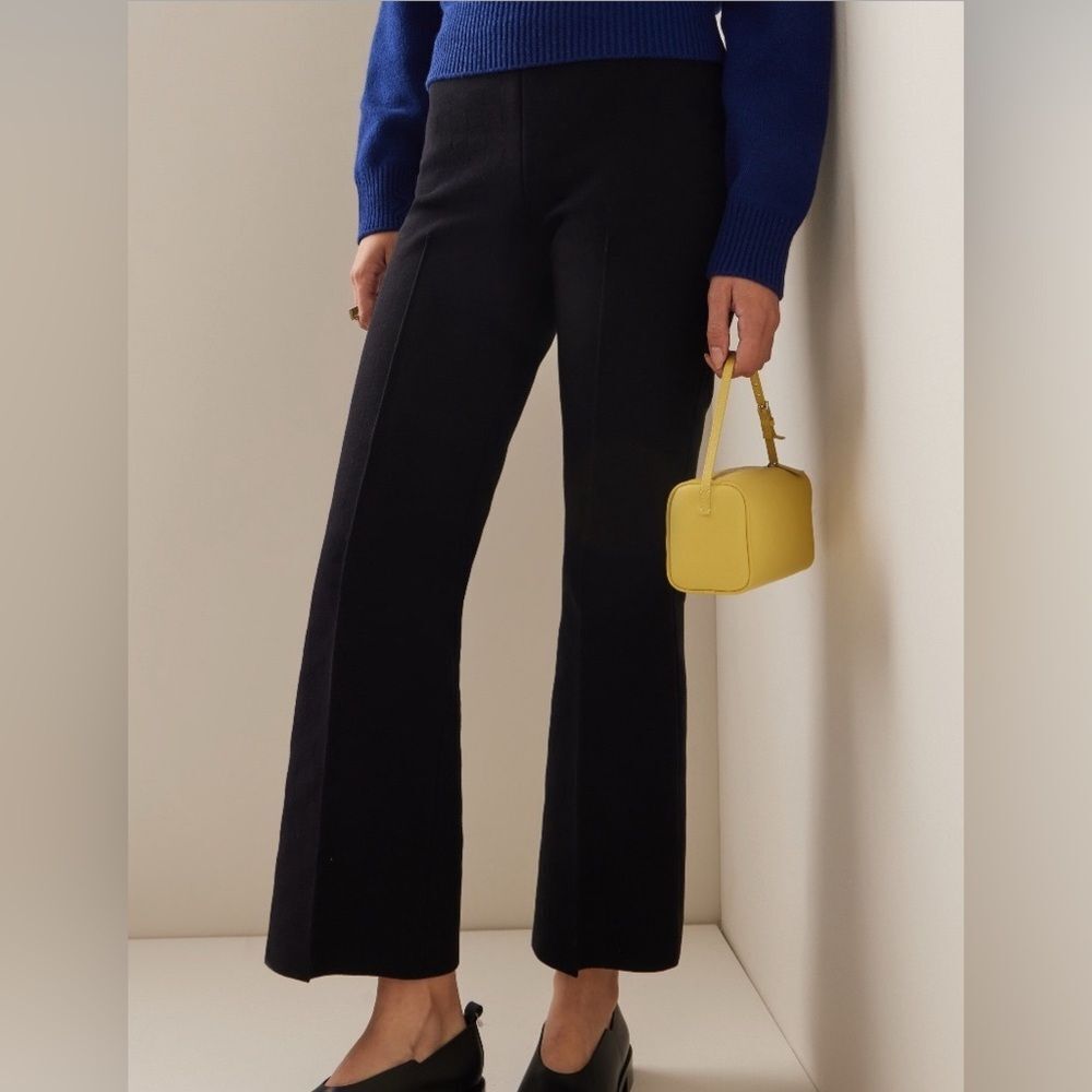 High Sport Kick Cotton Crop Flare Pant Black size XL